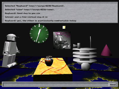 A screenshot of the multiuser 3D VR application